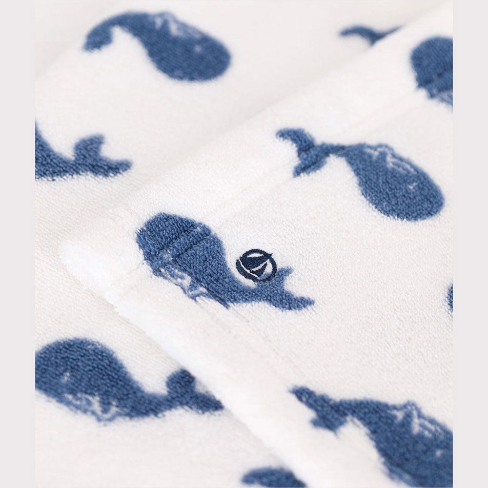 Cape de bain en éponge imprimé baleine (Petit Bateau) - Image 3