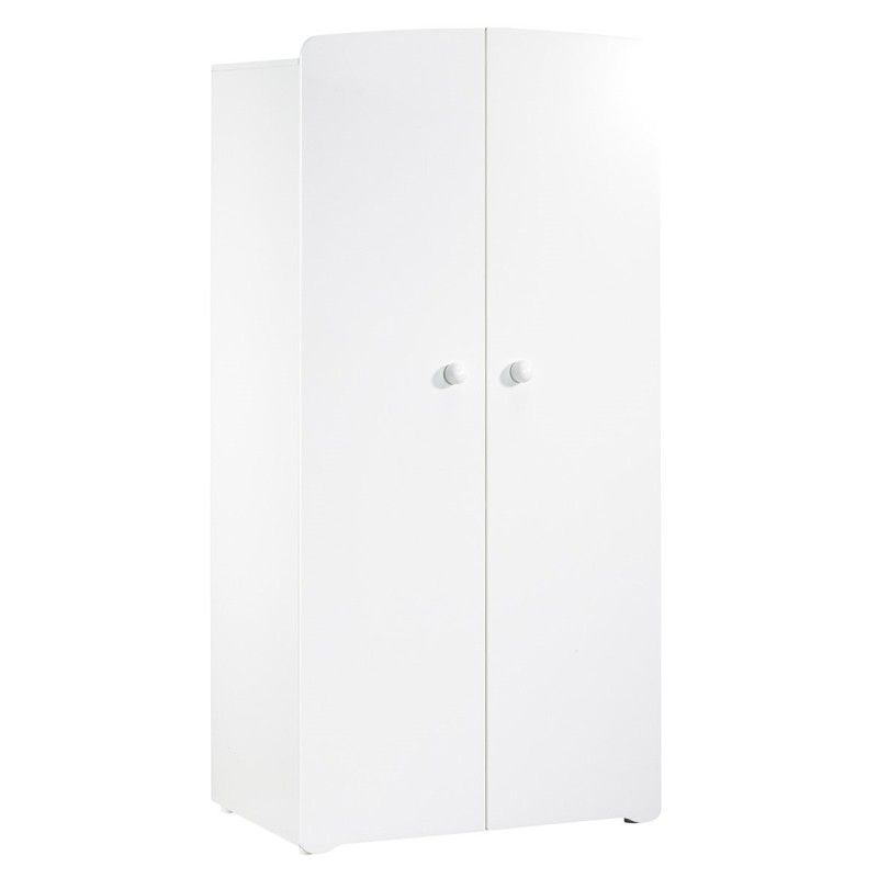 Armoire 2 portes bouton boule Blanc Basic (Sauthon) - Image 5