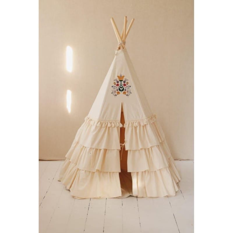 Tente tipi avec tapis honey - beige, jau (Moi Mili) - Image 4