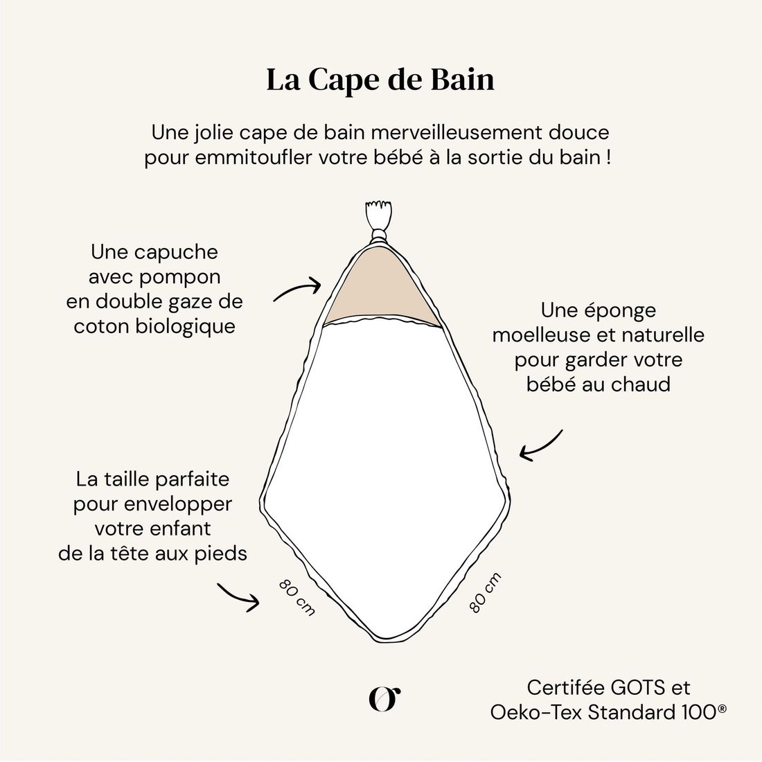 Cape de bain Bruyère Bois de Rose (Orso Paris) - Image 4