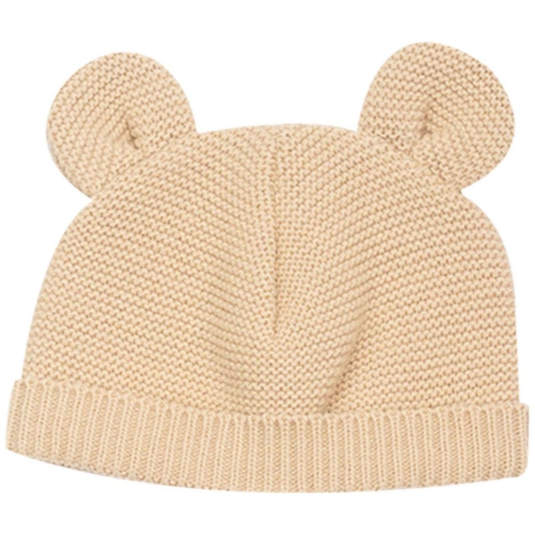 Bonnet de naissance Ours en maille Caramel (0-1 mois) (Trois Kilos Sept) - Image 1