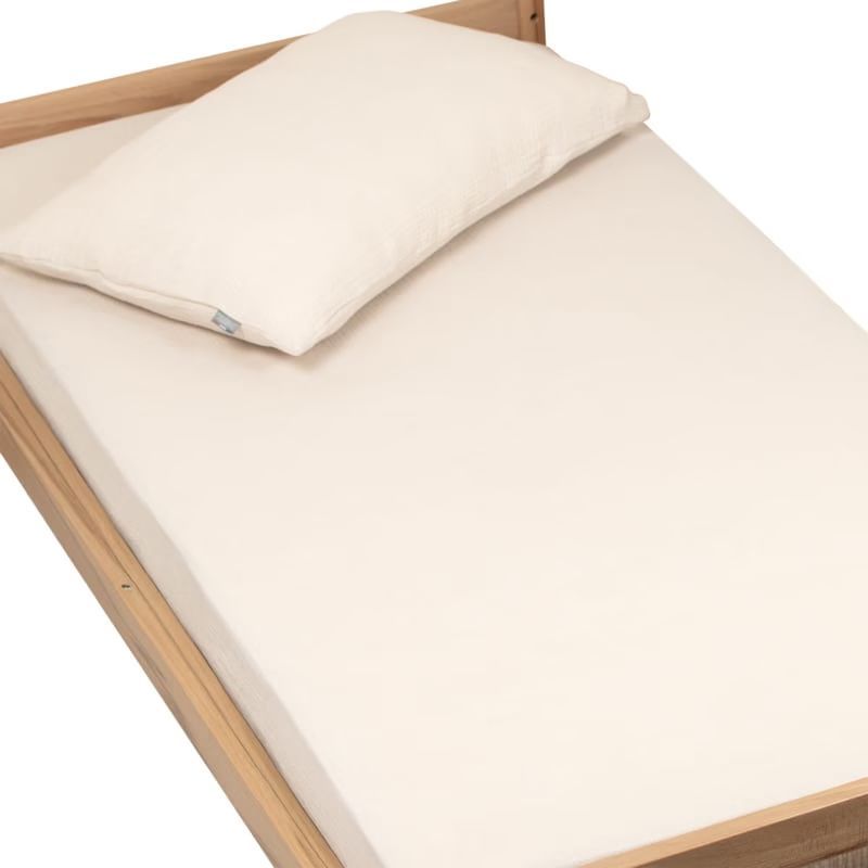 Drap housse gaze de coton uni - 60x120 (Sevira Kids) - Image 1