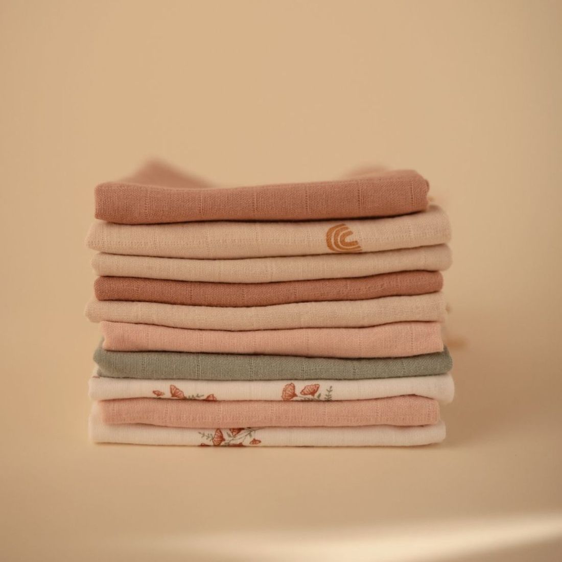 Lot de 5 gants de toilette Pink Flowers (Mushie) - Image 4