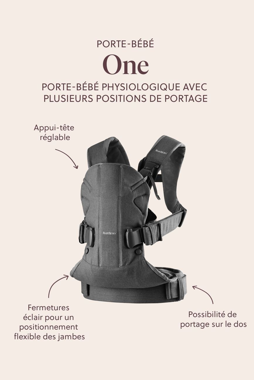 Porte-bébé One - Noir / Tissé mélangé (BabyBjörn) - Image 7