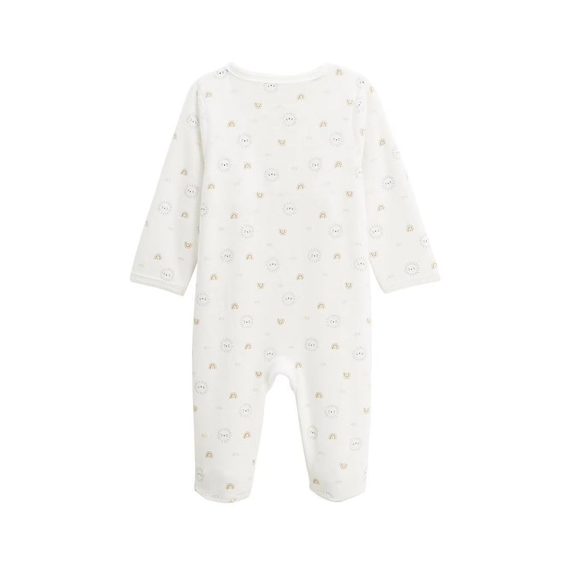 Pyjama Bébé En Velours Ouverture Pont Mon Petit Chou Du Pérou Ecru (Petit Beguin) - Image 2