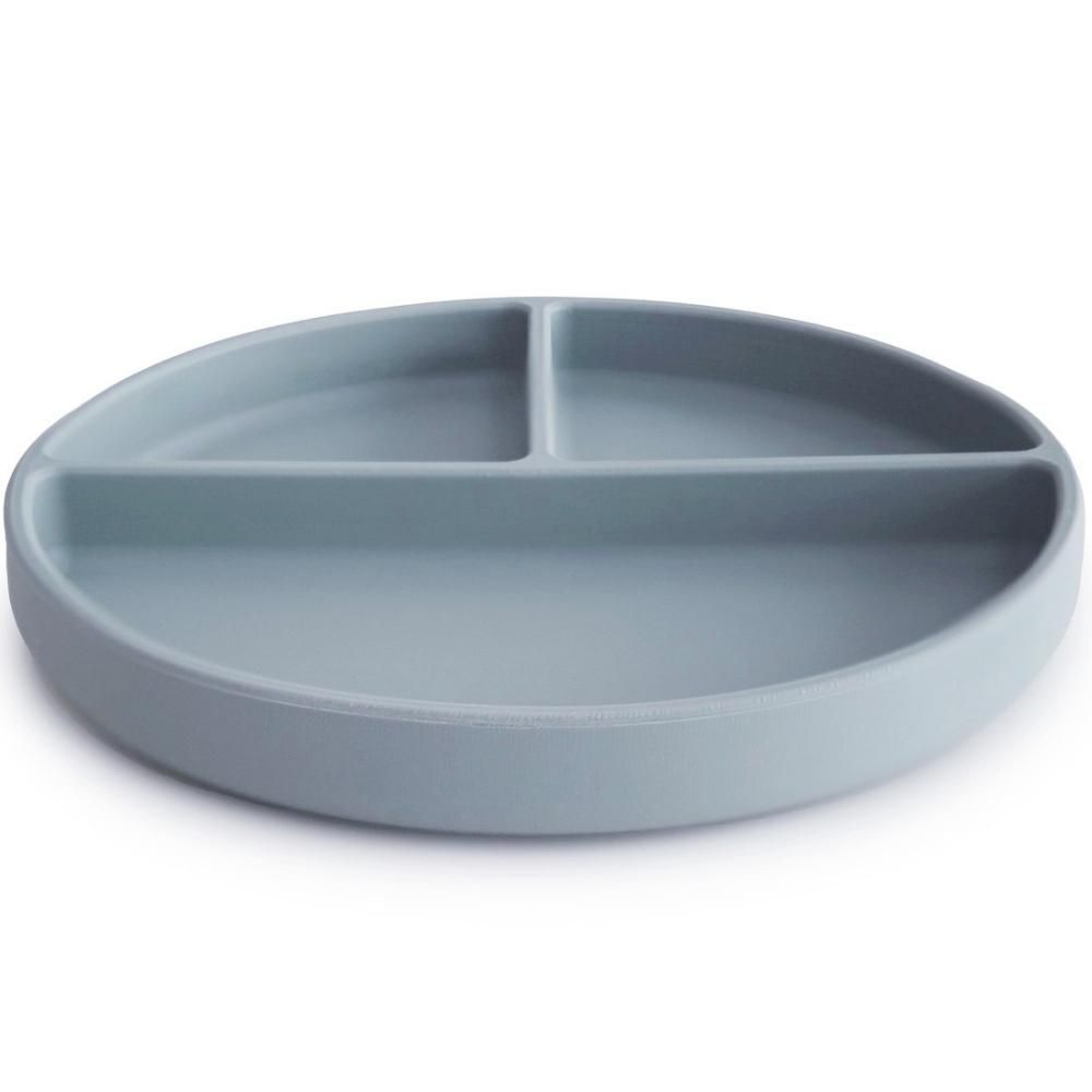 Assiette à compartiments en silicone avec ventouse Powder blue (Mushie) - Image 6