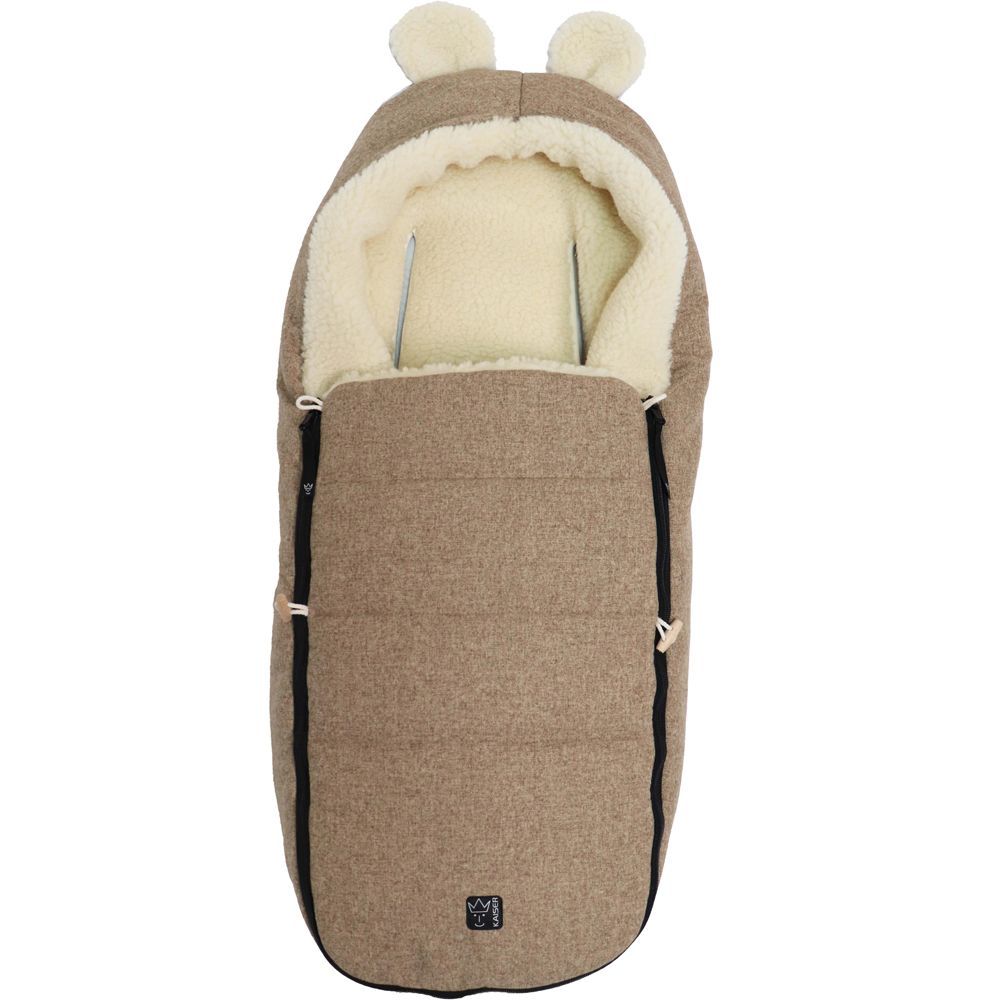 Chancelière capuche souris en laine marron (0-12 mois) (Kaiser) - Image 1