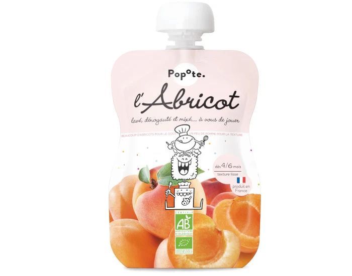Gourde Abricot Bio Popote - 120 g - Dès 4/6 mois (Popote) - Image 1