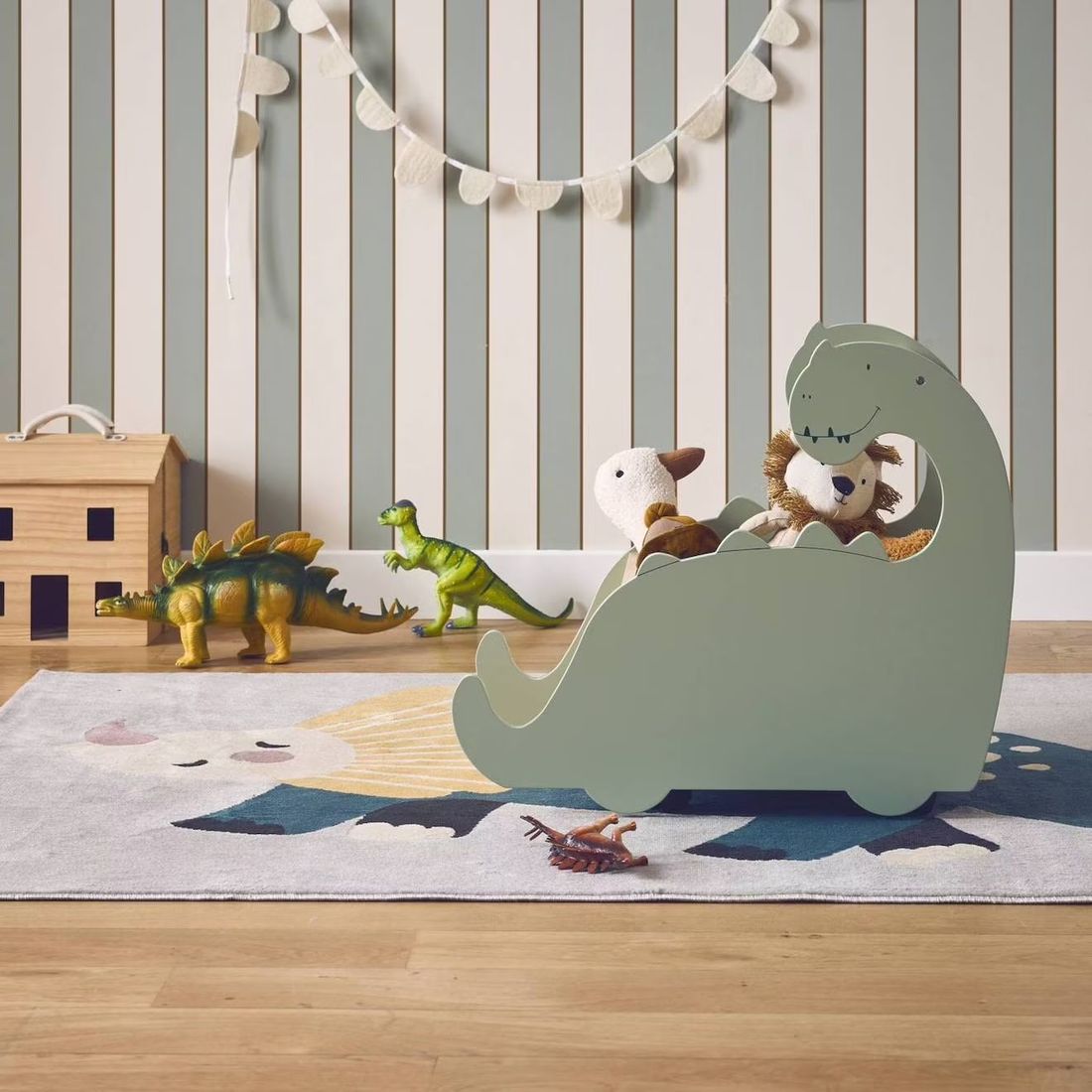Coffre À Jouets Avec Roulettes Pour Enfant Dinosaure Vert (sweeek) - Image 3