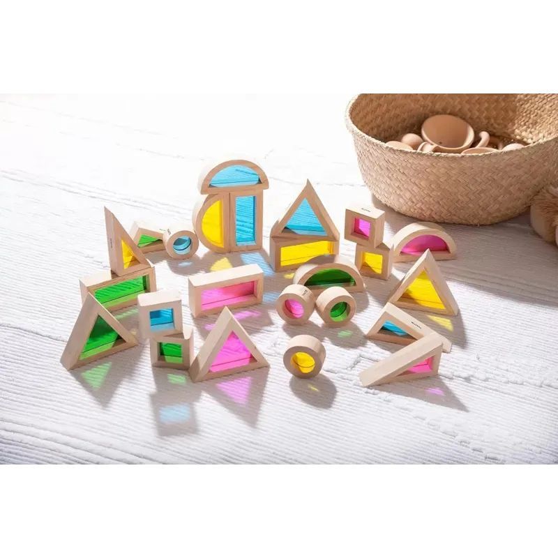 Set de 24 blocs en bois rainbow tickit (Tickit) - Image 1