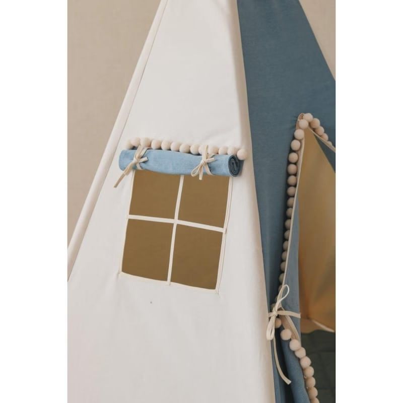Tente tipi avec pompoms et tapis jeans (Moi Mili) - Image 2