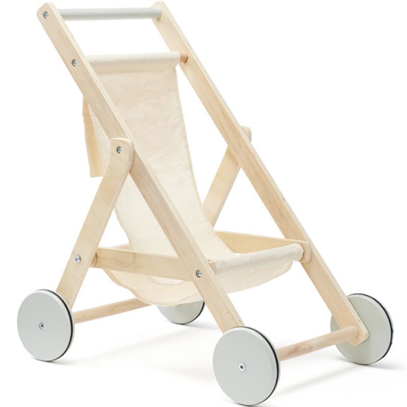 Poussette en bois pour poupée nature (Kid's Concept) - Image 1
