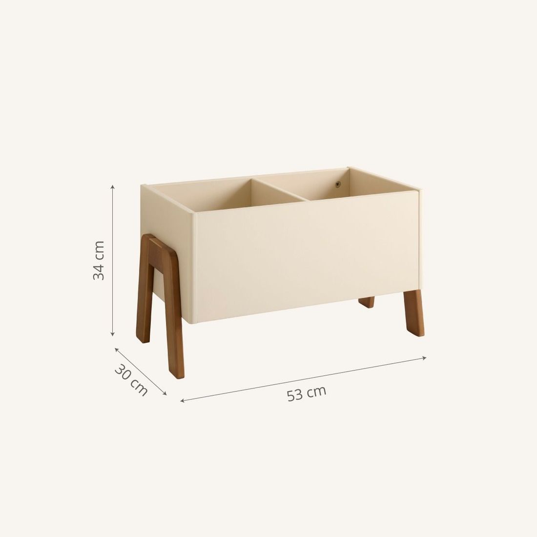 Petite Amélie | Bac à livres enfant Lune | MDF et pin massif | Beige | Rangement chambre et salle de jeux avec compartiments pour jouets et livres (Petite Amélie) - Image 5