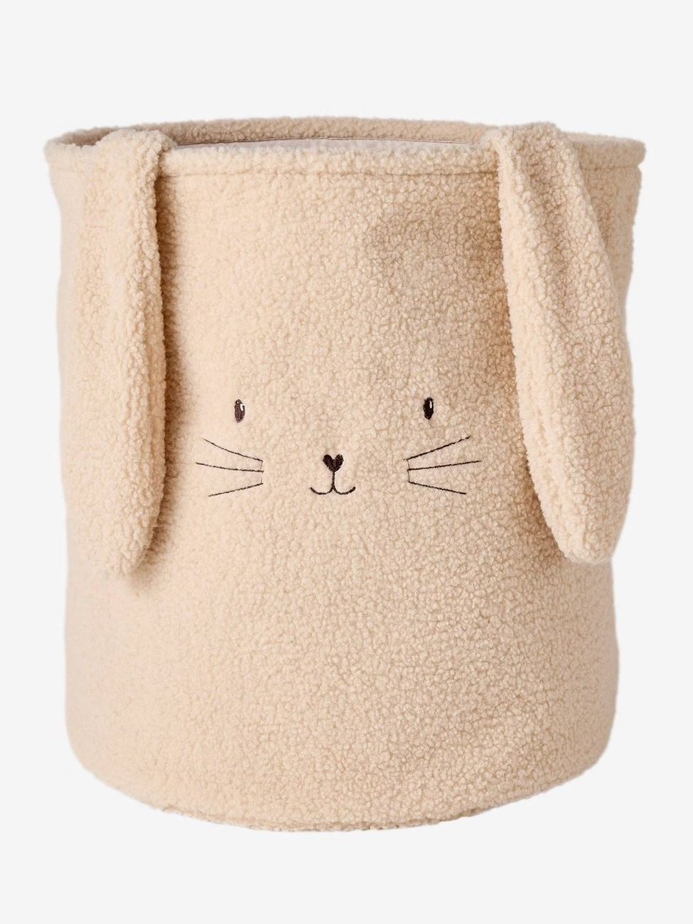 Panier de rangement lapin en sherpa sable (Vertbaudet) - Image 1