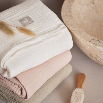 Lot de 2 maxi-langes en coton Wild Rose-Ivory (115 x 115 cm) (Jollein) - Image 3