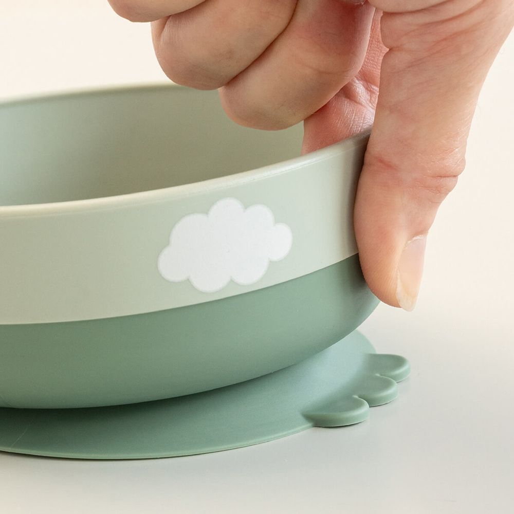 Coffret premier repas ventouse Foodie Happy clouds Vert (3 pièces) (Done by deer) - Image 4