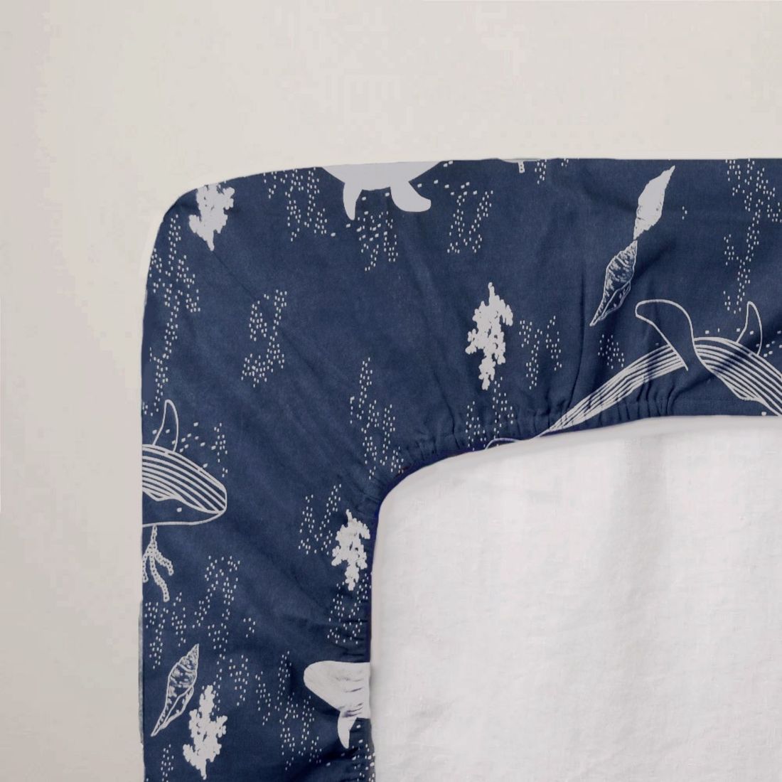 Drap housse Whales (70 x 140 cm) (Mon P'tit Dodo) - Image 1