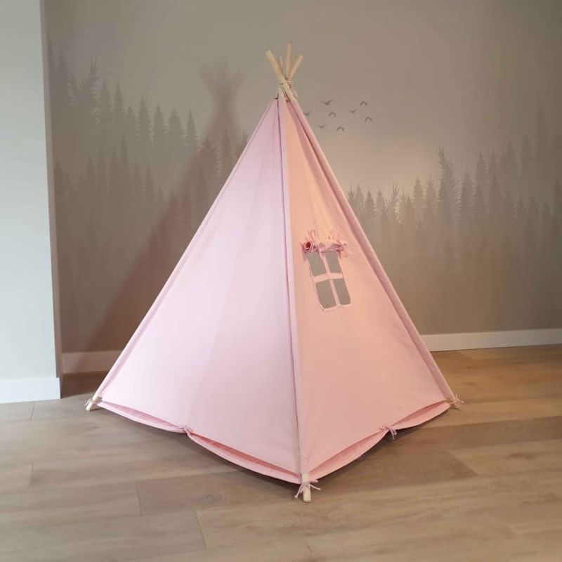 Tente tipi rose pour enfant bois fsc et (Sunny) - Image 3