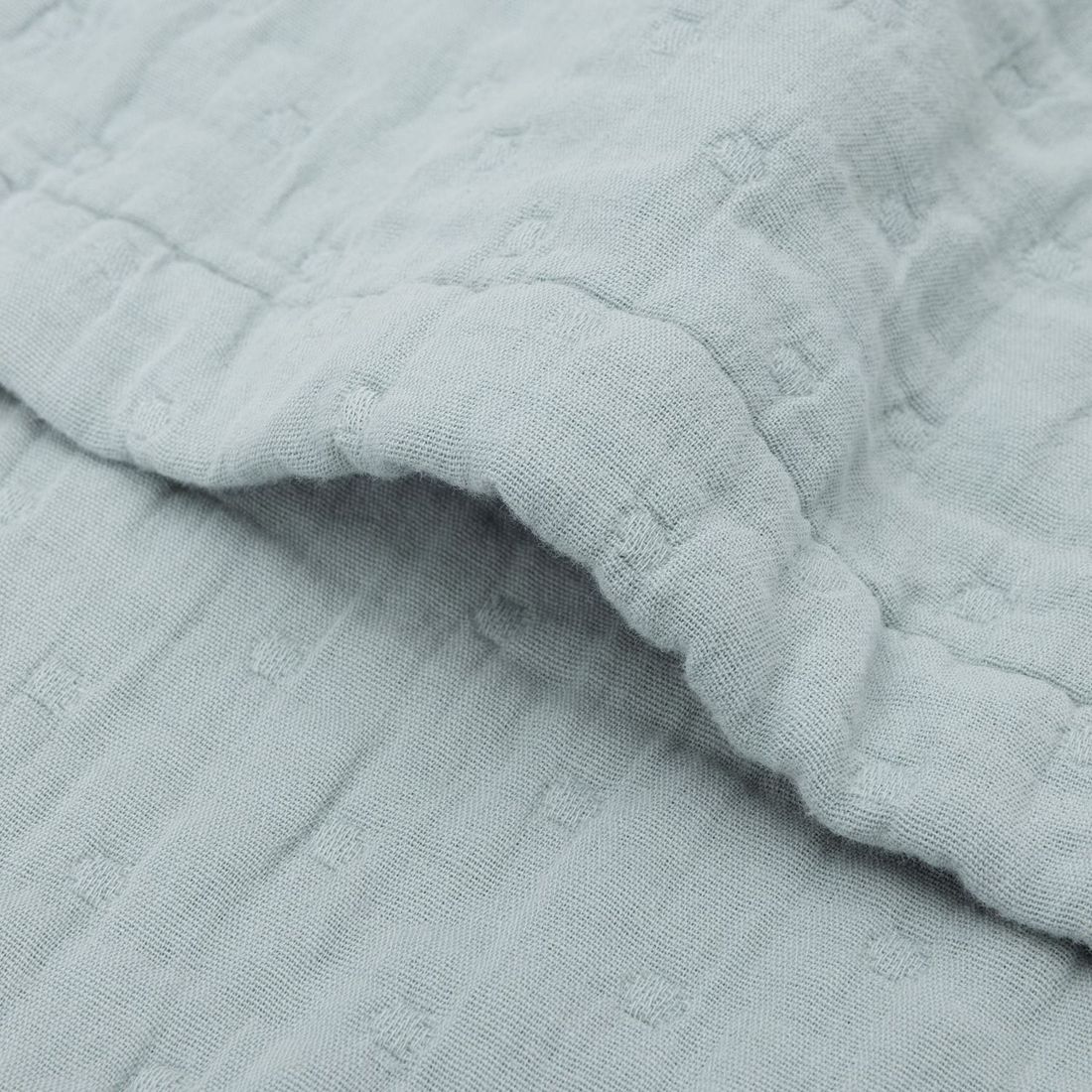Couverture en gaze de coton Jacquard Sea Green (75 x 100 cm) (Jollein) - Image 6