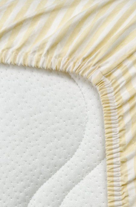 Drap housse bébé Percale Coton Bio Rayé Rayé Tournesol Percale c (Kadolis) - Image 2