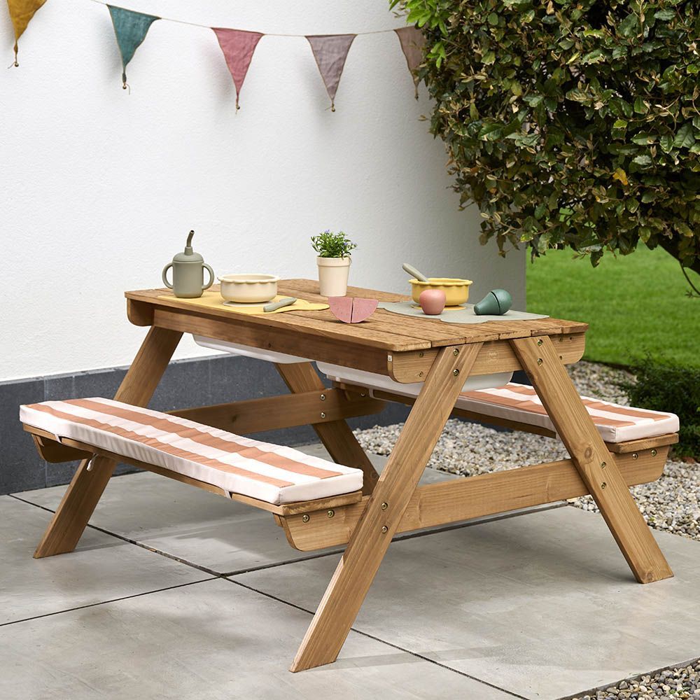 Petite Amélie | Table de pique-nique enfant Provence | Bois avec bacs à sable et eau | Mobilier de jardin extérieur pour enfants (Petite Amélie) - Image 1