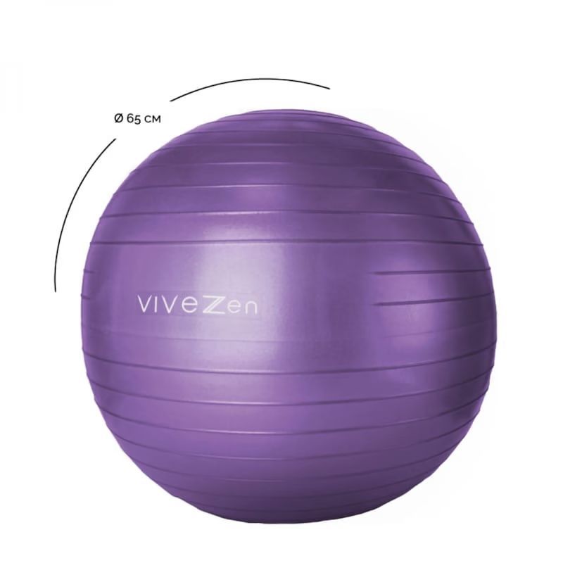 Ballon de yoga - 65 cm - violet (Vivezen) - Image 1
