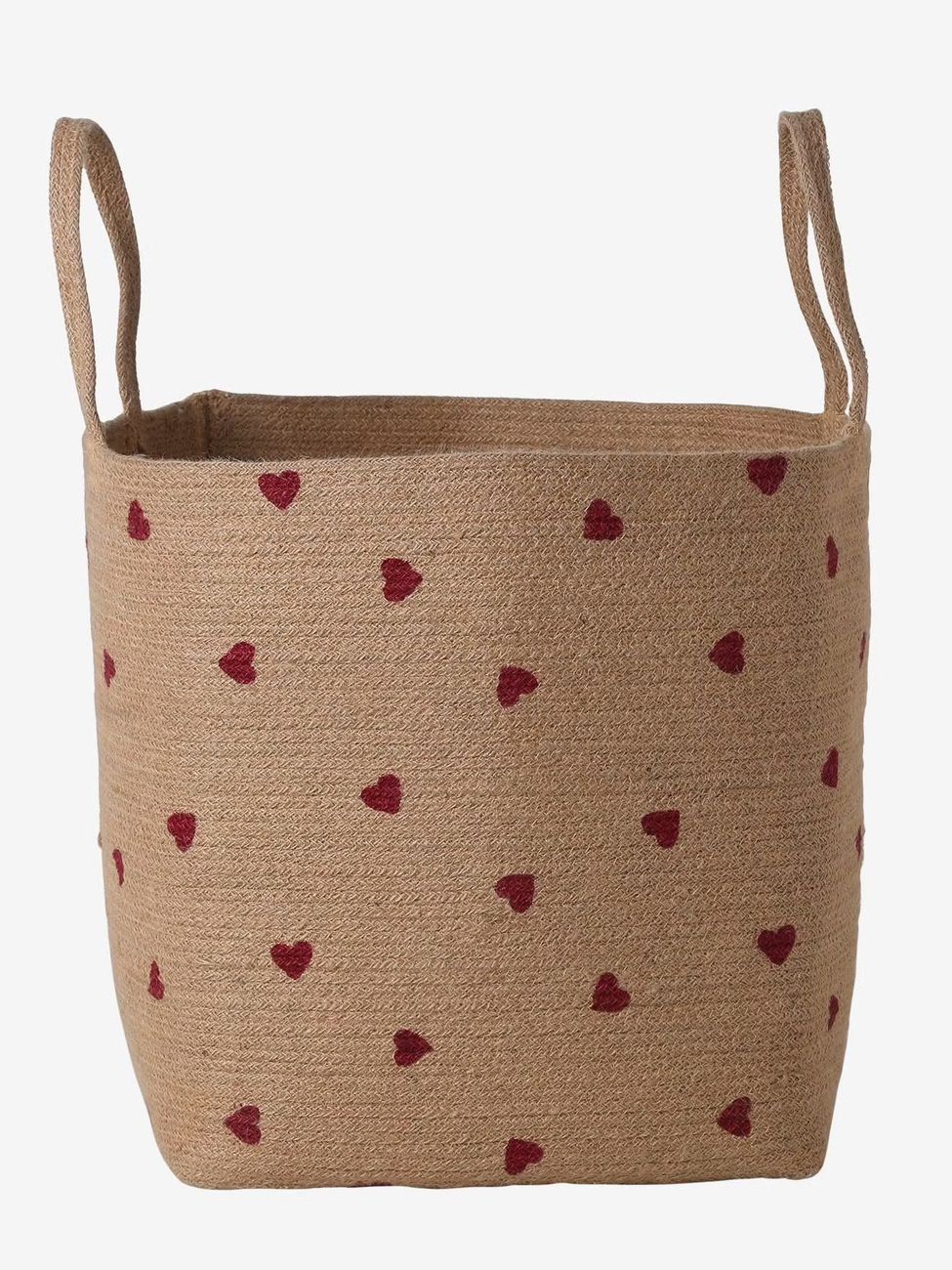 Panier de rangement XL coeur en jute CHERRY beige (Vertbaudet) - Image 1