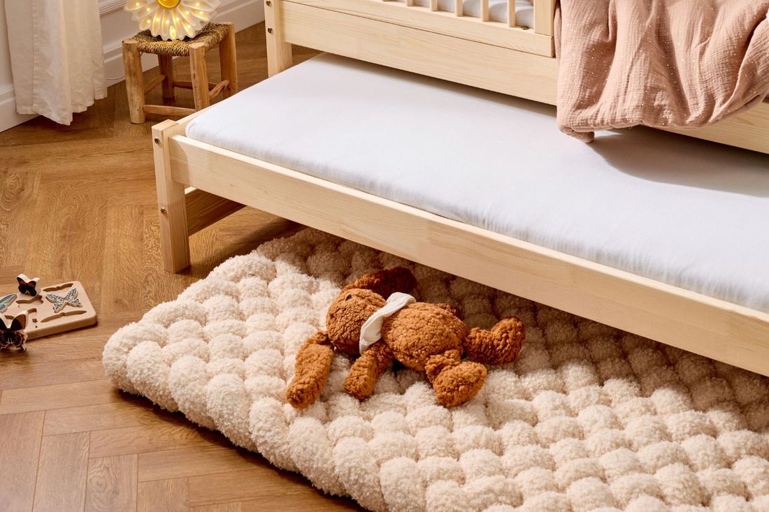 - Doudou Bouclé Lapin Caramel - Marron (Mon Lit Cabane) - Image 4
