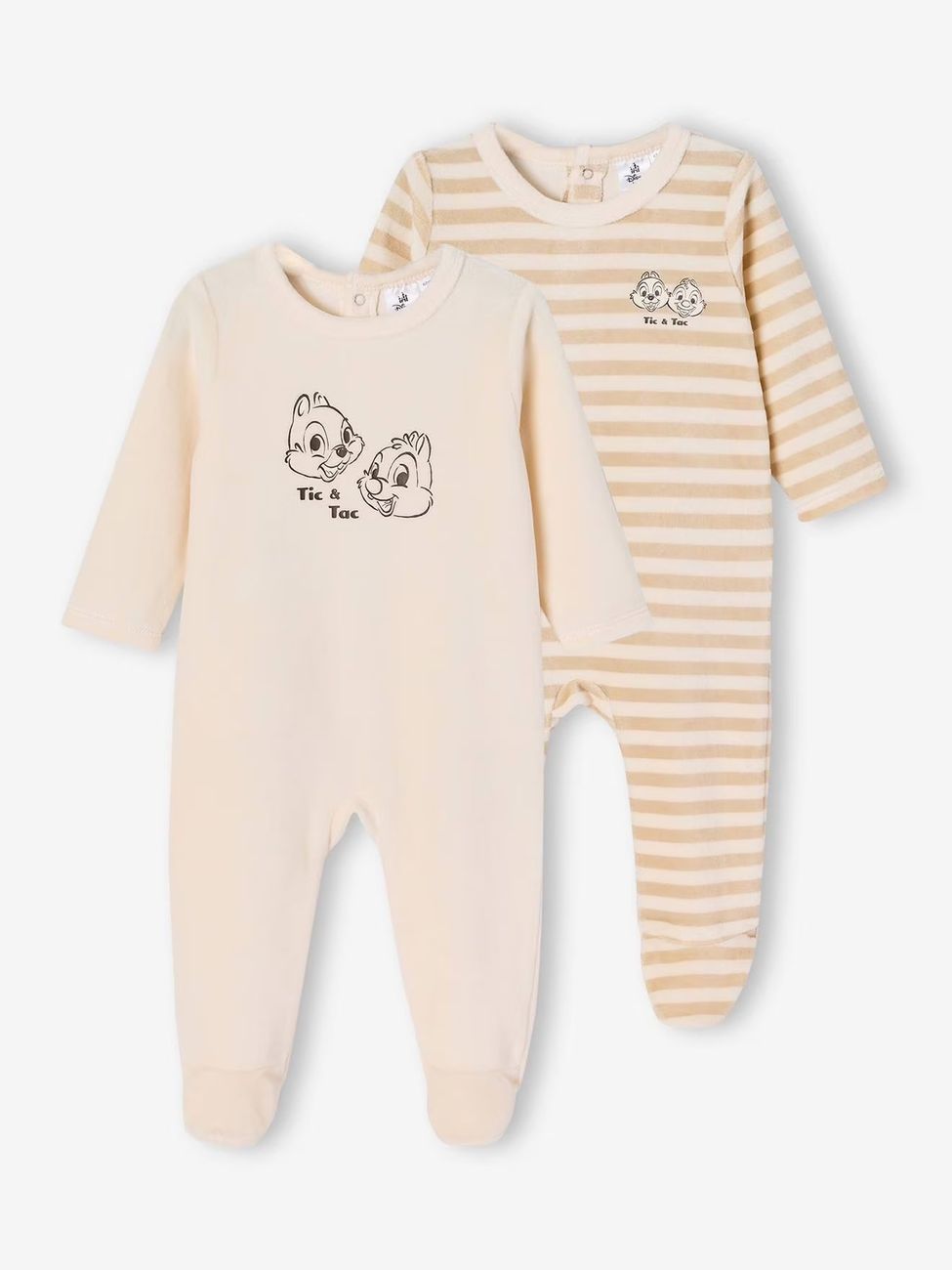 Lot de 2 pyjamas bébé Disney Tic et Tac beige (Disney Animals) - Couverture