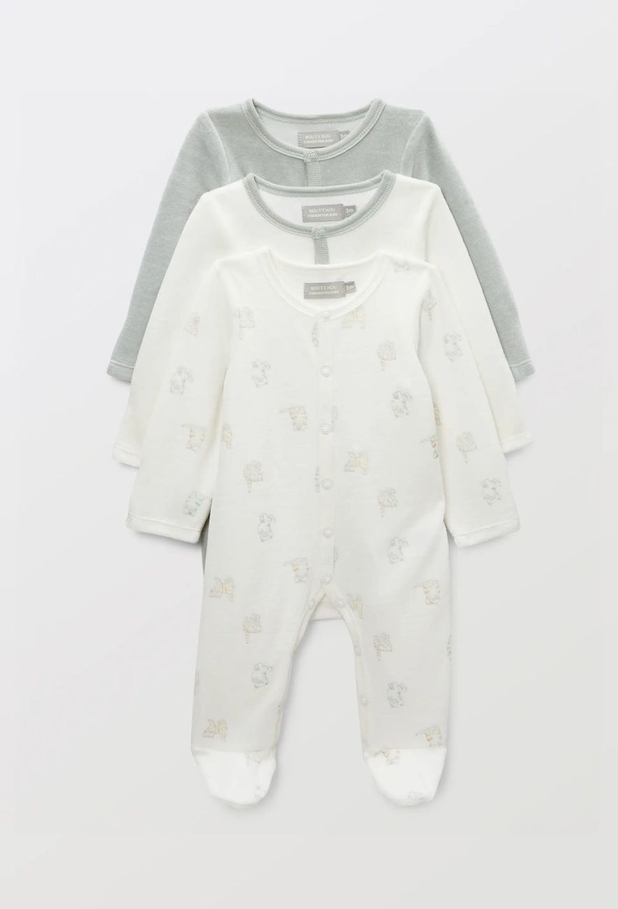 Lot de 3 dors-biens en velours en coton BIO GOTS (Bout'Chou) - Couverture