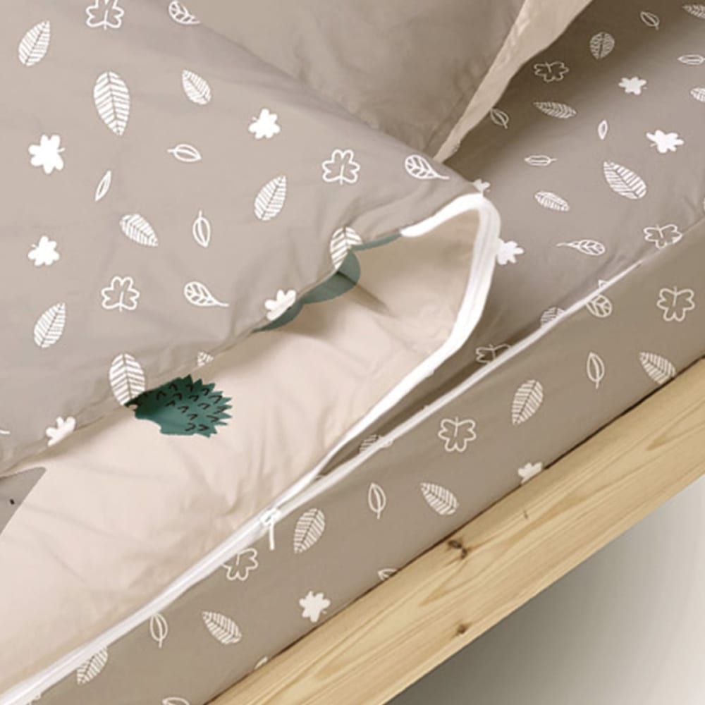 Parure de lit enfant caradou® avec couette motif forêt 90x190cm (Bleu Câlin) - Image 2