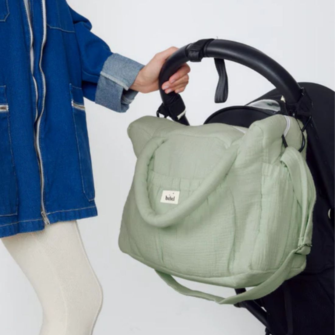 Sac à langer à anses vert amande (BEBEL) - Image 4