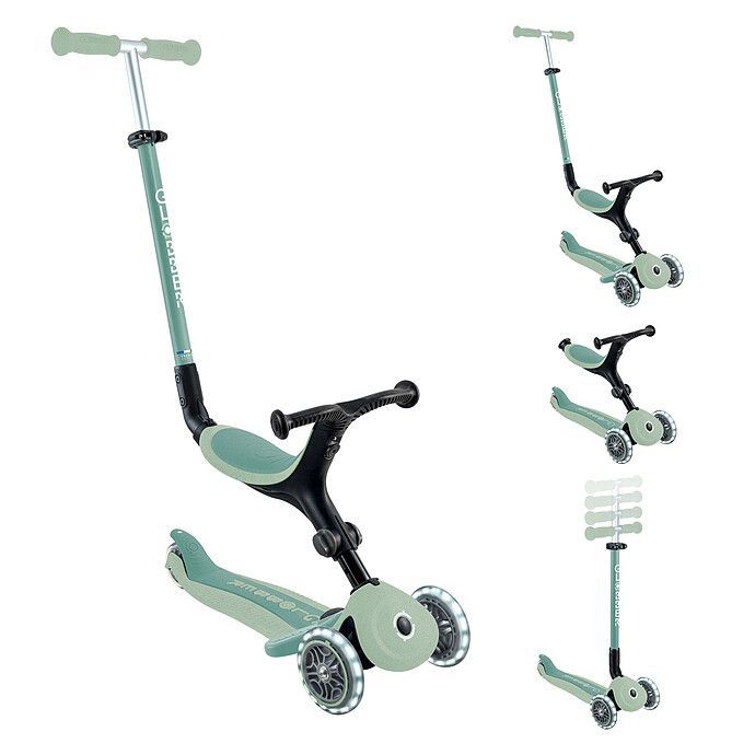 Trottinette Evolutive Go Up Active Lights Ecologic - Pistache (Globber) - Image 1