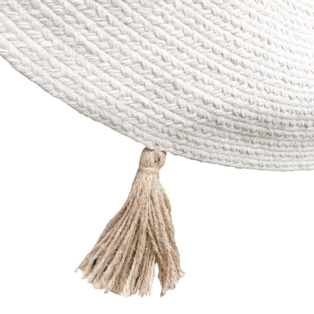 Tapis rond coton pompon beige D90cm (The Home Deco Factory) - Image 1