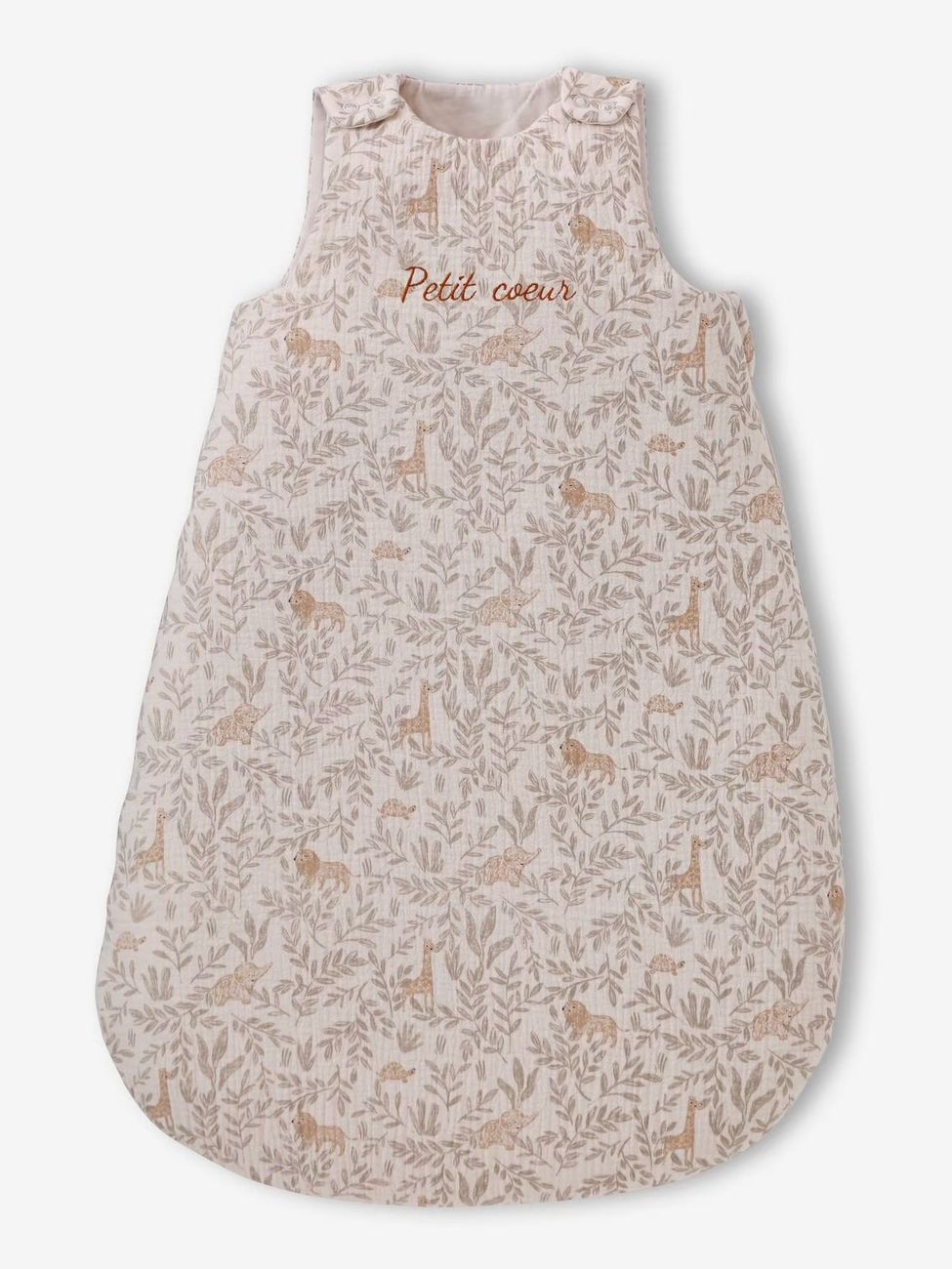 Gigoteuse en gaze de coton personnalisable BABYLON beige imprimé (Vertbaudet) - Image 2
