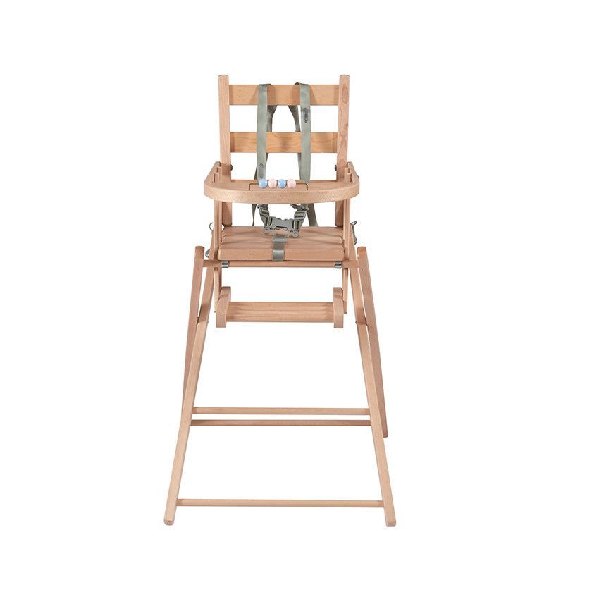 Chaise haute Sarah extra-pliante vernis couleur naturelle - Naturel (Combelle) - Image 2