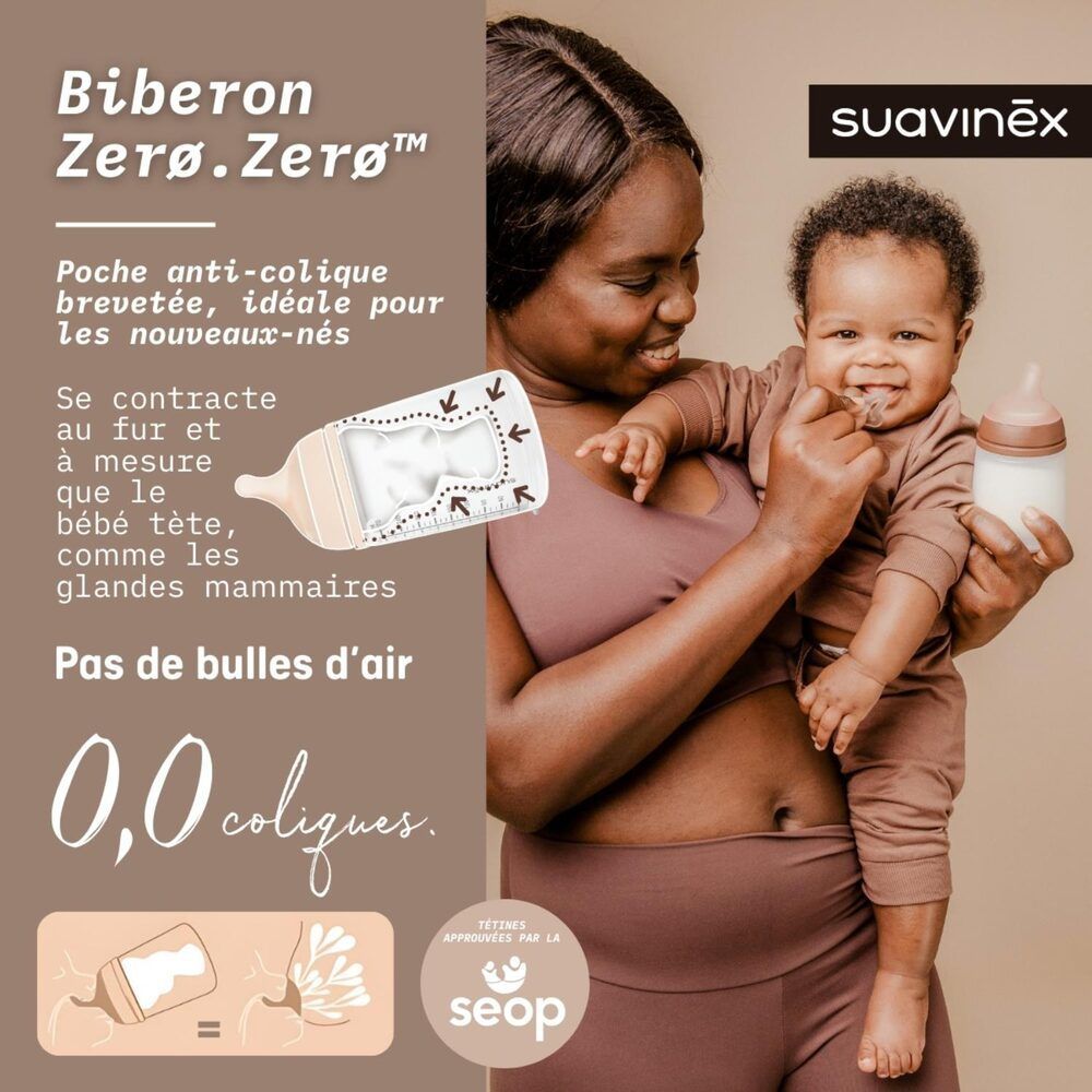 Biberon anti-colique Zero.Zero Débit Lent (Suavinex) - Image 5