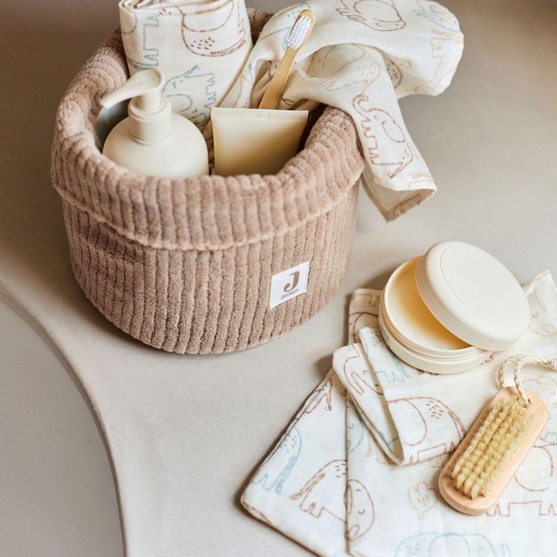 Panier de rangement Cloudy Rib Milky Coffee (14 x 18 cm) (Jollein) - Image 6
