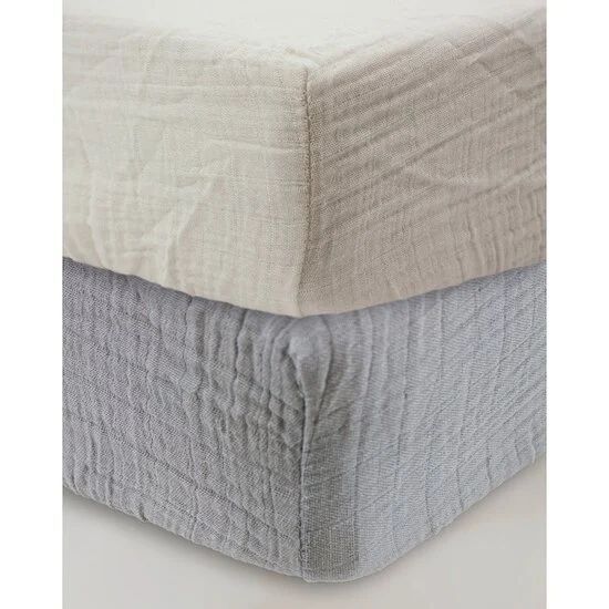 Lot 2 draps housse en gaze de coton (Little Band) - Couverture