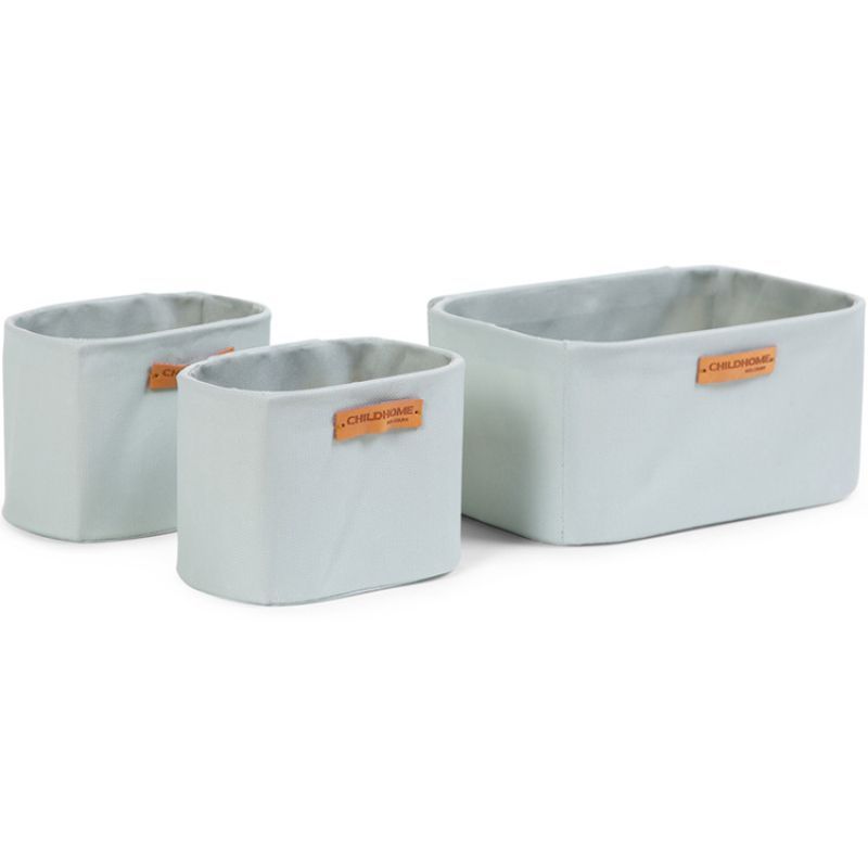 Lot de 3 paniers à suspendre table à langer Evolux gris clair (Childhome) - Image 1