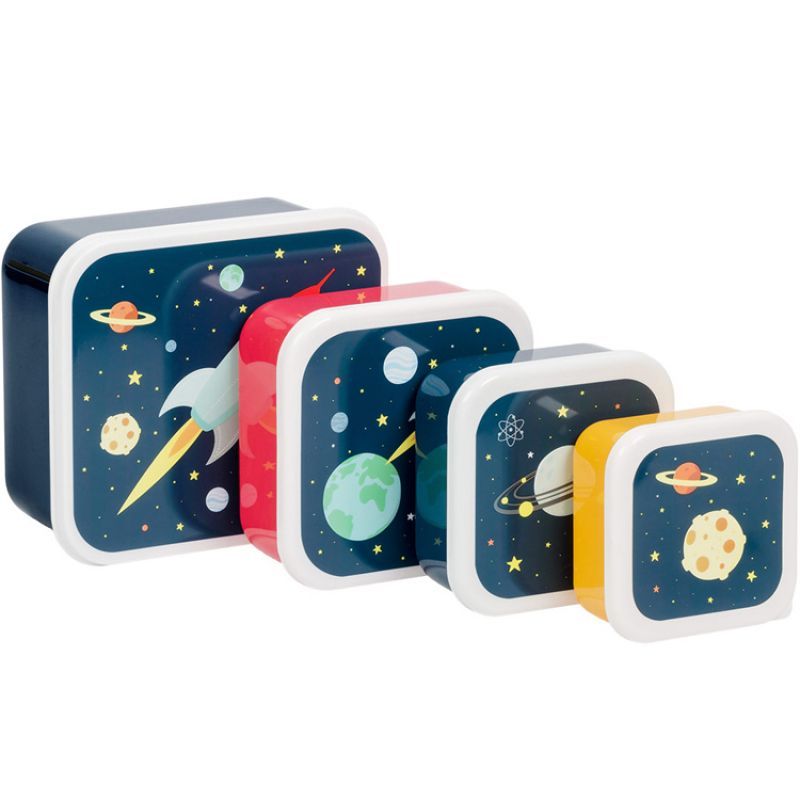 Lot de 4 boîtes à goûter Espace (A Little Lovely Company) - Image 1
