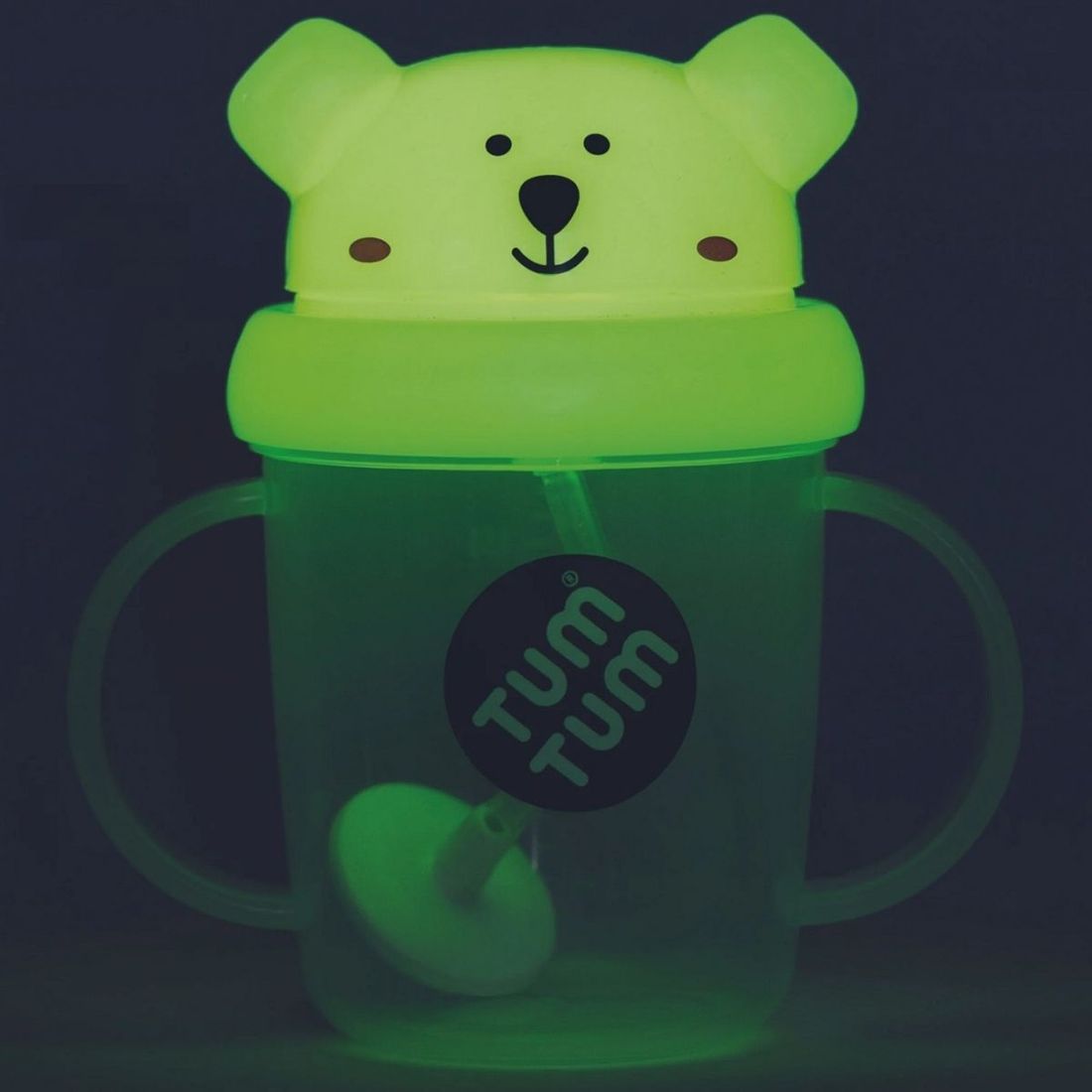Tasse antifuite avec paille lestée Ours phosphorescente (200 ml) (Tum Tum) - Image 3