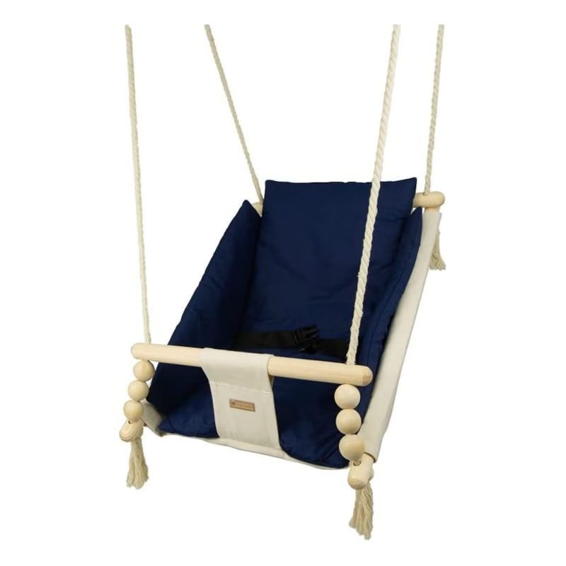 Bascule pour bébé crème, bleu marine (Velinda) - Image 2