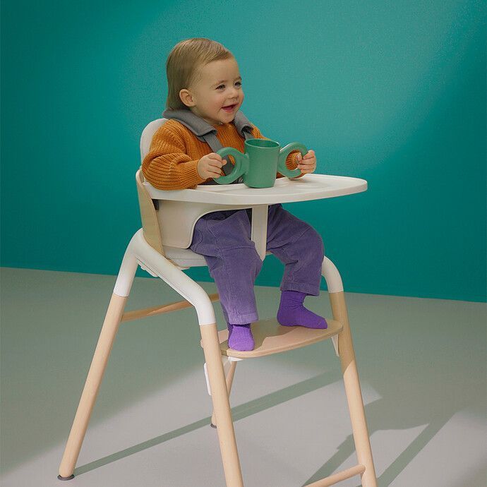 Pack Chaise Haute Bugaboo Giraffe + Babyset + Tablette - Bois Neutre et Blanc (Bugaboo) - Image 3