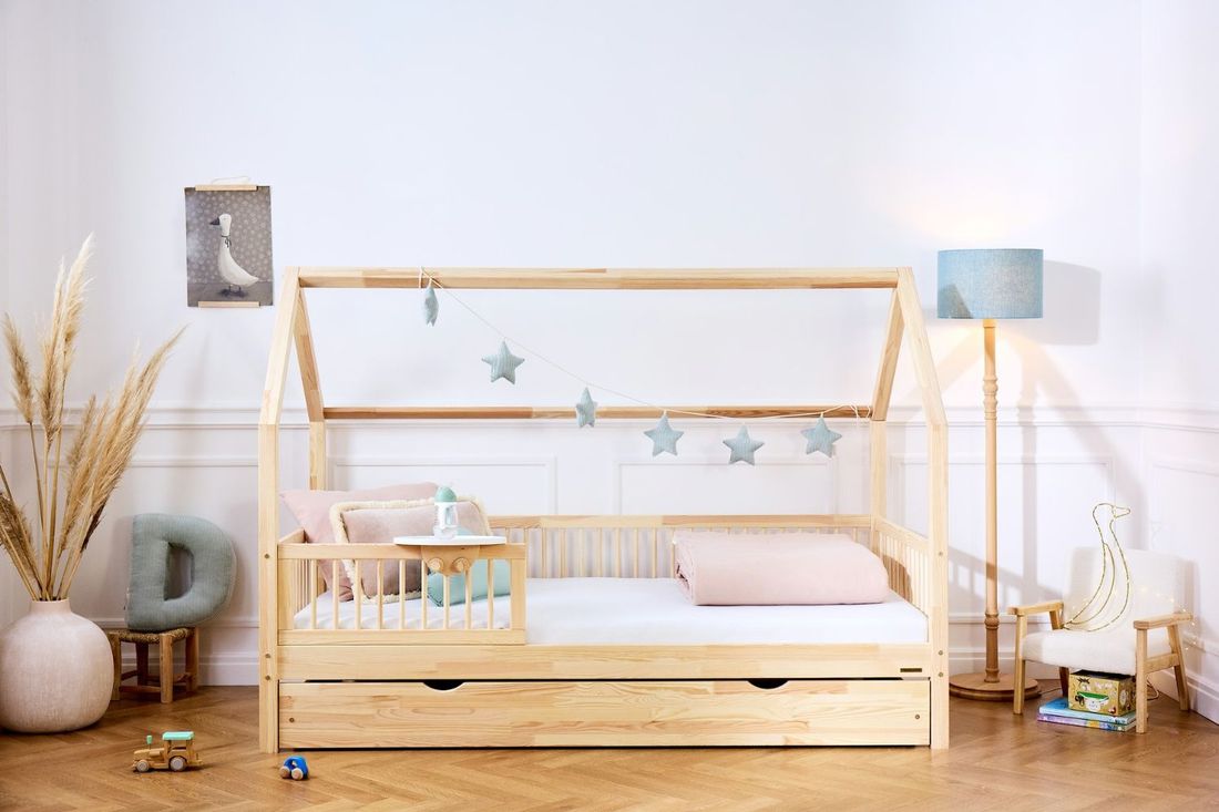 - Lit Cabane B Premium 20cm 90x190 cm - Bois Naturel (Mon Lit Cabane) - Image 9