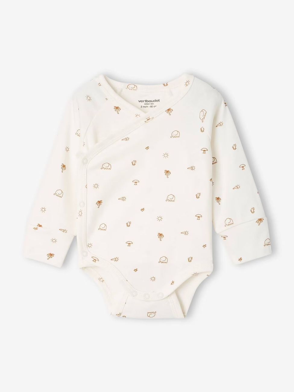 Lot de 5 bodies bébé garçon manches longues caramel (Vertbaudet) - Image 2