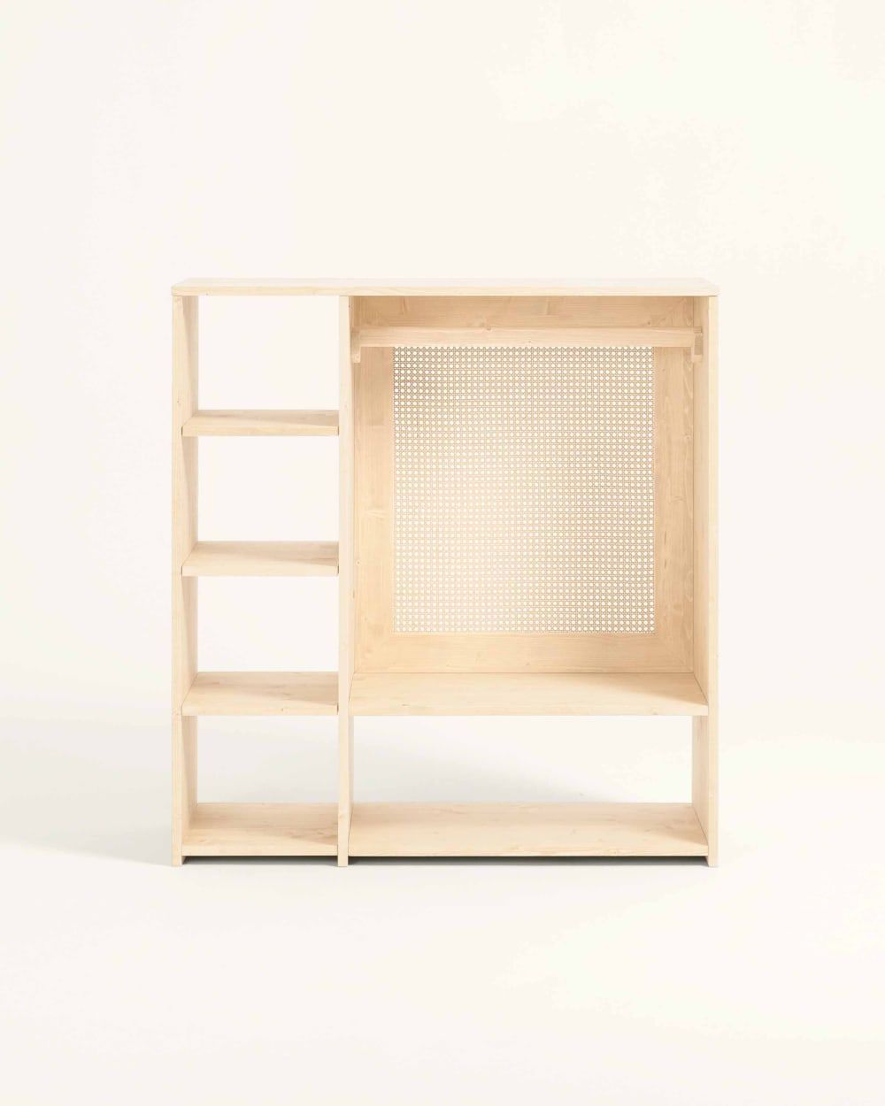 Armoire montessori sapin massif naturel avec rotin (Hannun) - Image 3
