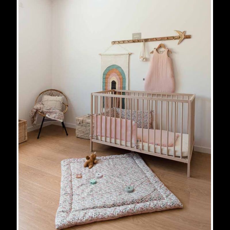 Couverture fleuri rose (Manufacture des bébés français) - Image 3