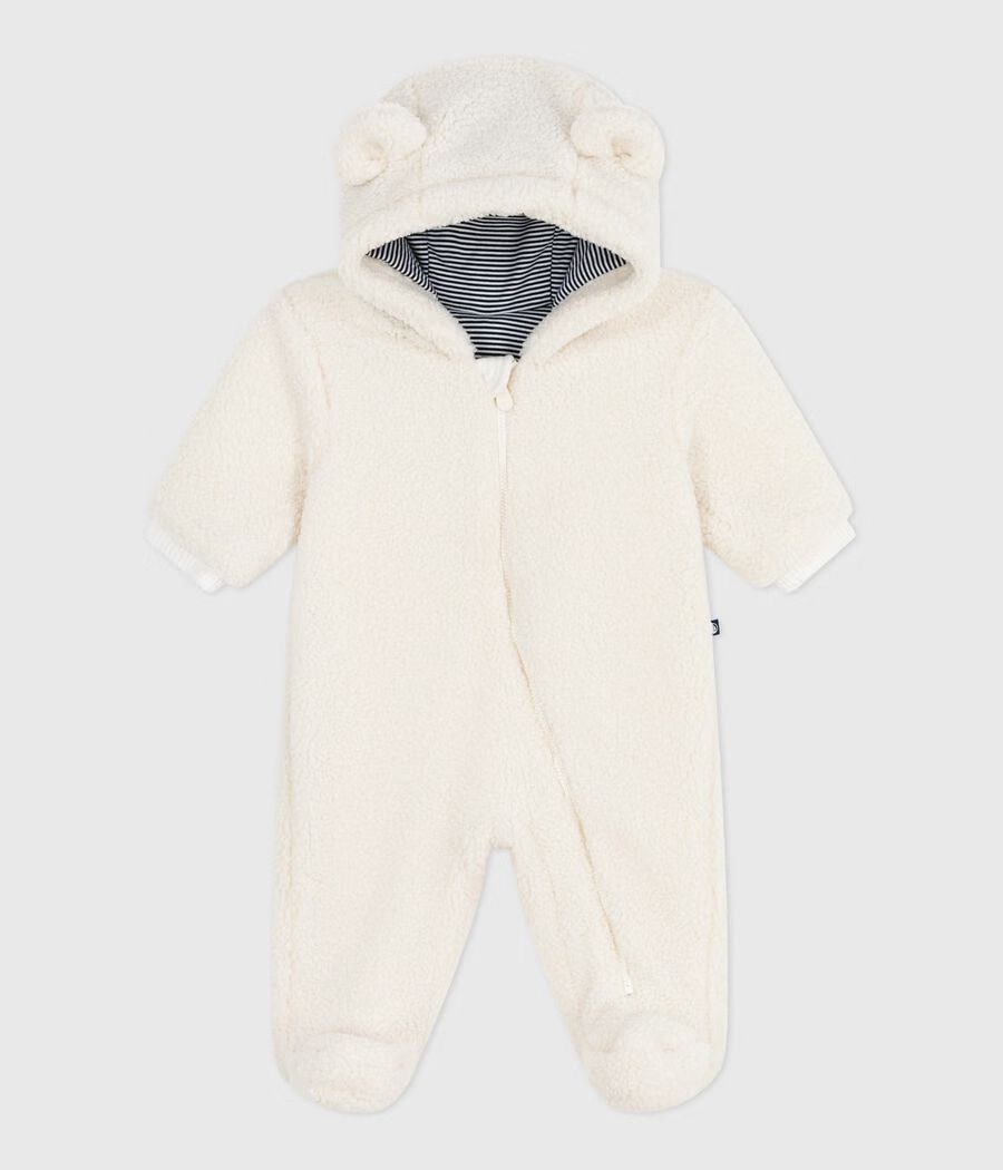 Combi pilote bébé mixte en sherpa uni avec oreilles (Petit Bateau) - Couverture