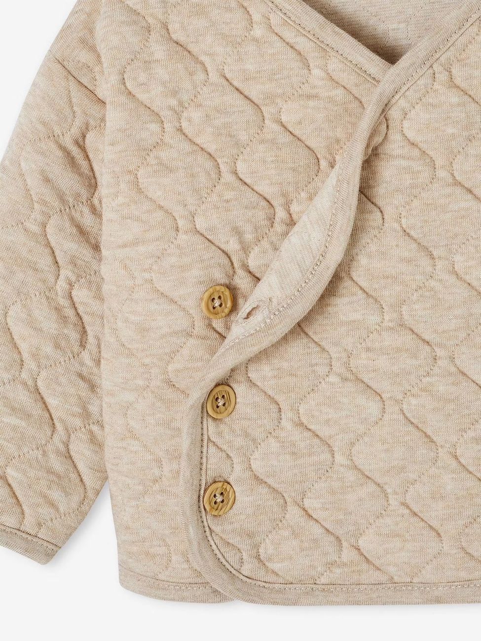 Gilet bébé matelassé ouverture naissance beige chiné (Vertbaudet) - Image 2